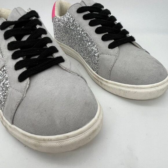 Torrid Gray, Silver & Pink Sequin Sneakers - Size 8W - Picture 2 of 7